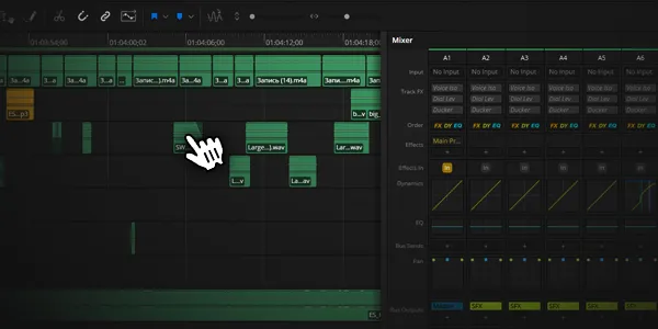 Fairlight и звуковые дорожки в DaVinci Resolve